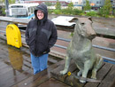 My expression says, "Did you take the picture yet? Because it's really raining."