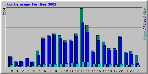 Hourly usage for May 2002