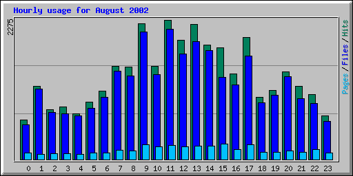 Hourly usage for August 2002